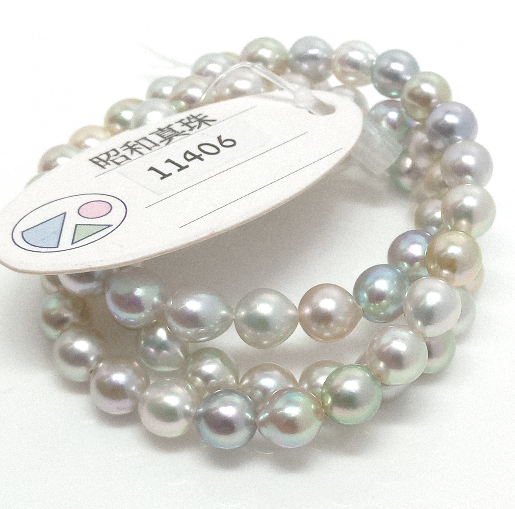 Multicoloured 5.5-6mm Roundish Akoya Pearl Strand